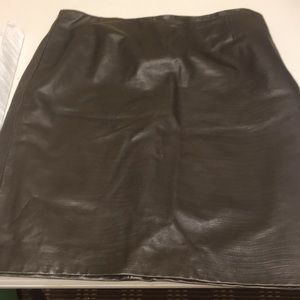 dana buchman brown leather skirt size 12